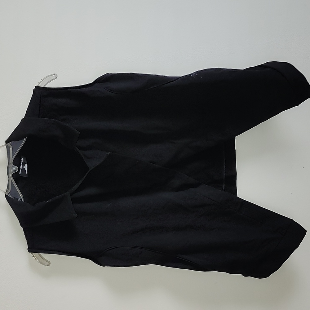 Maggies Organics Women's Black Collared Vest Pockets Womens Size Medium